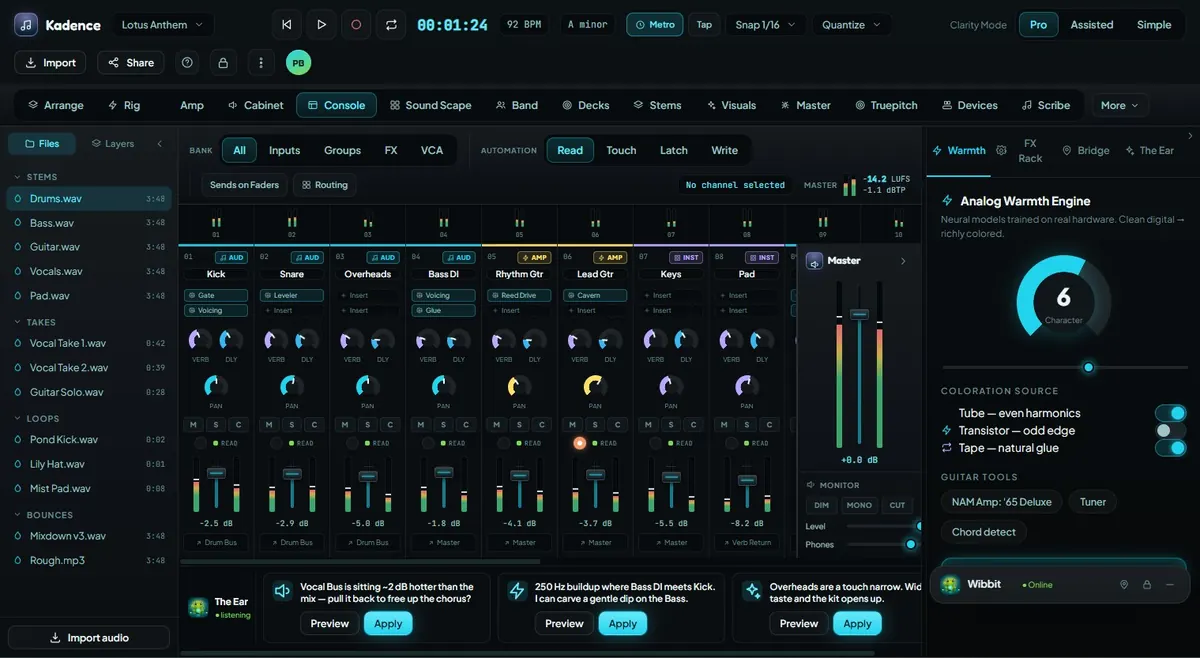 Kadence Console screenshot